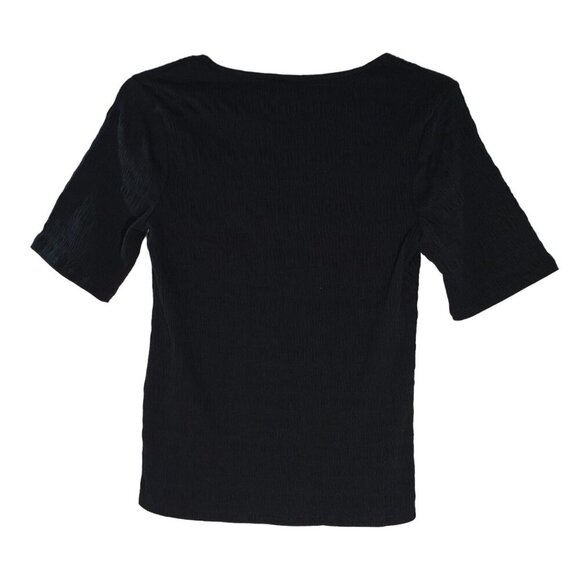 A New Day, Blouse with short sleeves, pullover style, for women size S, Black - Picture 2 of 6